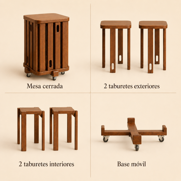Mesa/Taburete Auxiliar Nómada